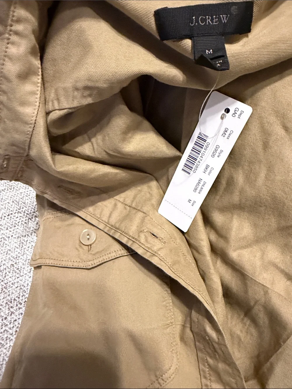 J.Crew Boyfriend Utility Shirt in British Khaki NEW M